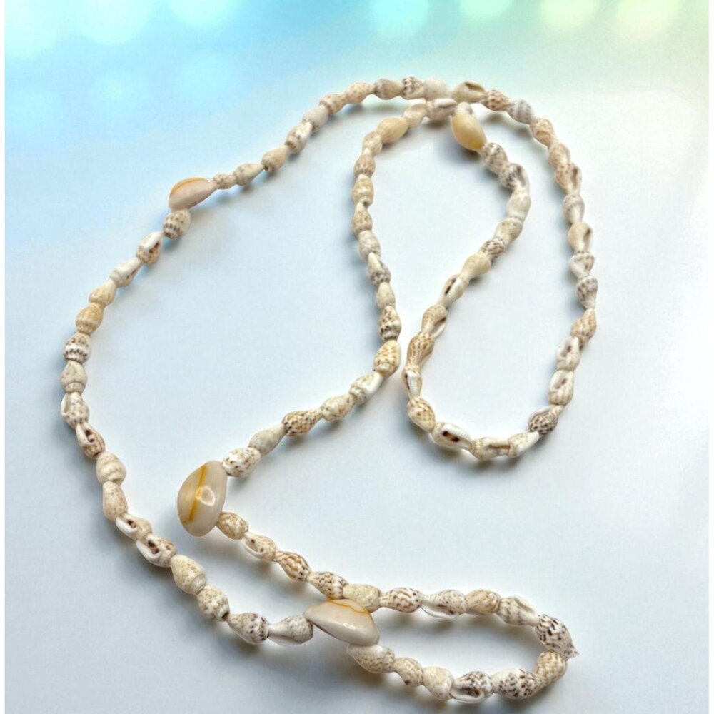 Handmade Natural Shell Bead Necklace Boho Beach Surfer Coastal Sealife